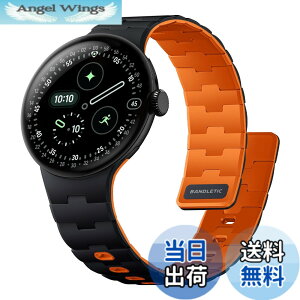 �y���������z[Bandletic] 2026 �V�^ Google Pixel Watch �o���h - Pixel Watch 1�E2�E3�E4 (41mm�E45mm) �Ή� N54���΃o���h �}�O�l�b�g���V���R�� �j�����p �X�|�[�c�p �y�� �F�F�u���b�N/�I�����W�A�T�C�Y�Fpixe