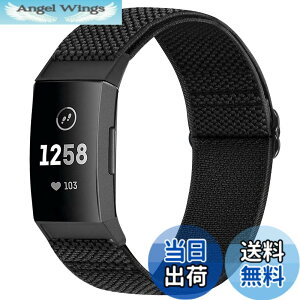 �y���������zRunostrich �R���p�`�u�� Fitbit Charge 4 / Fitbit Charge 3 / Charge 3 SE �i�C�����e���X�|�[�c�o���h�����p�X�g���b�`�o���h �X�g���b�v �F�F�u���b�N