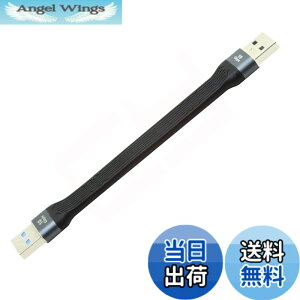 �y���������zCablecc USB-C Extension Cable Flat Slim FPC Data Cable for Laptop & Phone 13cm �F�FBlack Type A Male to Male 10Gbps