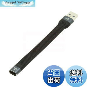 �y���������zCablecc USB-C Extension Cable Flat Slim FPC Data Cable for Laptop & Phone 13cm �F�FBlack Type C Female to Type A Male 10Gbps