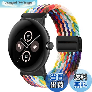 �y���������z[KeeFos] �o���h Google Pixel Watch 4 41mm/Pixel Watch 3 41mm/2/1 �Ή� �����o���h �i�C���� �ґg �X�g���b�v ���C�o�b�N���t�� �}�O�l�b�g���o�b�N�� �ւ��x���g �ʋC�� �L�k�� �X�|�[�c ����