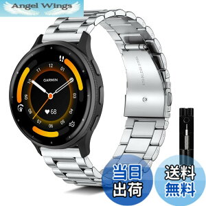 �y���������z[KeeFos] 22mm �o���h Garmin Venu 4 45mm/Venu 3 45mm/2/Forerunner 570 47mm/265/255/Vivoactive 4/Active�Ή� �����x���g���� �X�e�����X �����ȒP �����������t�� �����o���h �F�F�V���o�[�A�T�C�Y�F22