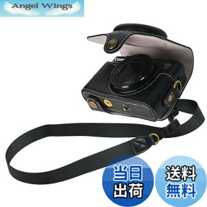 �y���������z�L���m���p Canon PowerShot SX720 HS SX730 HS SX740 HS �p BEADY �J�����P�[�X PU ���U�[ PowerShot SX720/SX730/SX740 HS �ی�J�o�[ �V�����_�[�X�g���b�v�t�� �u���b�N �F�F�u���b�N�A�T�C�Y�F�R��
