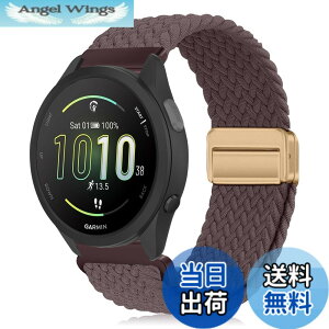 �y���������z[KeeFos] 20mm �o���h Garmin(�K�[�~��) Forerunner 570 42mm/165/245/645/Approach S50/S44/Vivoactive 6/Vivoactive 5/Venu Sq 2/Venu 2 Plus �Ή� �����o���h �i�C�����f�� ���C�o�b�N�� �}�O�l�b�g���o�b�N�� ��