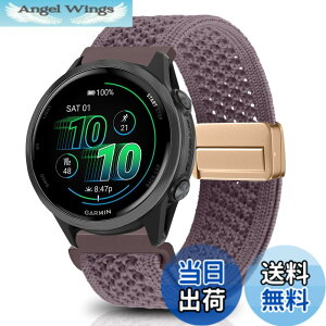 �y���������z[KeeFos] 20mm �o���h Garmin(�K�[�~��) Forerunner 570 42mm/165/245/645/Approach S50/S44/Vivoactive 6/Vivoactive 5/Venu Sq 2/Venu 2 Plus �Ή� �����o���h �i�C�����f�� ���C�o�b�N�� �}�O�l�b�g���o�b�N�� ��