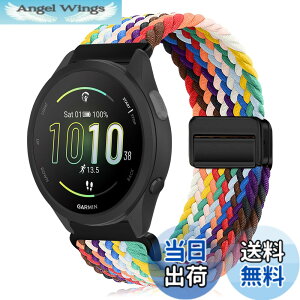 �y���������z[KeeFos] 20mm �o���h Garmin(�K�[�~��) Forerunner 570 42mm/165/245/645/Approach S50/S44/Vivoactive 6/Vivoactive 5/Venu Sq 2/Venu 2 Plus �Ή� �����o���h �i�C�����f�� ���C�o�b�N�� �}�O�l�b�g���o�b�N�� ��
