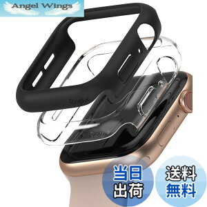 �y���������zJP - Ringke Apple Watch Series 6 / 5 / 4 / SE 40, 44mm Slim �F�FClear & Matte Black (2P)�A�T�C�Y�F[6 / 5 / 4 / SE 44mm]