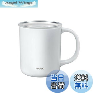 �y���������zHARIO(�n���I) �Z���~�b�N�R�[�e�B���O �^���d�ۉ��}�O �z���C�g 350ml �t�^�t�� CMG-350-W �F�F�z���C�g�A�T�C�Y�F350mL