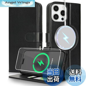�y���������zSZBQBmagsafePW for iPhone16 leather case �F�F�u���b�N�A�T�C�Y�FiPhone 16 Pro