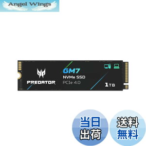 �y���������zAcer Predator M.2 SSD GM7 NVMe2.0 2280 PCIe Gen4x4 ������(�ő�ǂݎ��F7400MB/s�A�ő发�����݁F6500MB/s) ����SSD ���ϋv 3D NAND TLC PS5/PS5 Pro����m�F�ς� ���[�J�[5�N �T�C�Y�F1TB