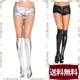 【送料無料】【シルバー即納】ウエットルックニーハイストッキング　シルバー/ゴールドMUSIC LEGS/ミュージックレッグス/セクシー下着/輸入下着/ボンテージ/コスプレ/女王様/コスチューム/