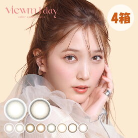 【4箱 ネコポス送料無料】Viewm 1day ビューム ワンデー (10枚入) 度あり 度なし カラー コンタクト 本田翼 カラコン 初心者 1day 自然 1デイ contact lens color 日抛 美瞳