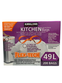 【輸入雑貨】KIRKLAND KITCHEN 200 Bags 紐付き　ゴミ袋　13GALLON　コストコ　カークランド　FLEX TECH 海外雑貨 海外生活雑貨 インポート雑貨 海外グッズ 輸入ギフト インターナショナルグッズ 人気 おすすめ