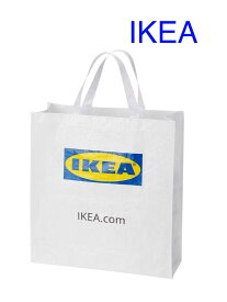 【輸入雑貨】日時指定不可◆IKEA[KLAMBY/クラムビー]：バッグ ホワイト エコバッグ ショッピングバッグ IKEAロゴ柄 海外雑貨 海外生活雑貨 インポート雑貨 海外グッズ 輸入ギフト インターナショナルグッズ 人気 おすすめ