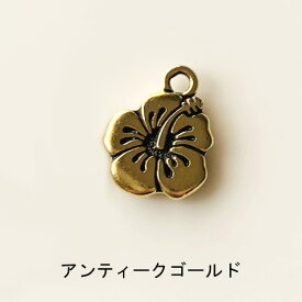 Tierra Cast チャーム ハイビスカス usa製アンティーク ゴールド シルバー ティエラキャスト