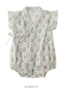 「マラソンSALE」「送料無料」浴衣 甚平 ロンパース カバーオール 女の子 男の子 70 80 半袖 赤ちゃん ベビー Ampersand 総柄 フリル 夏祭り夏休み 涼しい ブルー ホワイト 白 花柄 総柄 かわいい