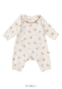 【mocmof】ロンパース カバーオール 果実柄かんたんロンパース 子供服 女の子 ベビー服 新生児 赤ちゃん かわいい おしゃれ 秋 冬 秋冬 長袖 上品 スナップボタン 60cm 70cm ふんわり 天竺素材 綿