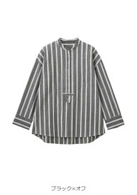 シャツ 長袖 レディース ストライプ 綿100 マタニティ トップス 授乳服 前開き スタンドカラーシャツ オフィス 通勤 キレイめ カジュアル 上品 体型カバー 妊婦 無地 シンプル