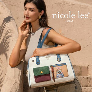 2025 ʌ NICOLE LEE jR[[ P17105 MULTI COLORBLOCK {XgobO fB[X XG[h x[W zCg 񂿂  Aj}fUC ubNJ[ V_[obO ViEU