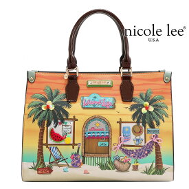 2025新作 数量限定 NICOLE LEE ニコールリー SS17262 SUN AND SAND SATCHELBAG レディース ビーチサイド 可愛い 海外ブランド バック サンアンドサンド サッチェルバッグ ニコルリー ハンドバッグ ブラック 2WAY ショルダー イエロー オレンジ トロピカル 高級ビーガンレザー