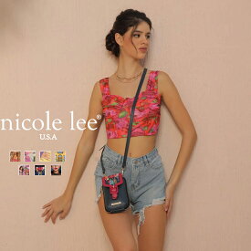 2025新作 数量限定 NICOLE LEE ニコールリー PRT7823 マルチバッグ レディース ミニ クロスボディバッグ ショルダーバッグ ビーガンレザー ヴィーガン 30代 40代 20代 フラワービーズ オーロラスパンコール インスタ プレゼント 贈り物 旅行 イタリア 花柄 ミニバッグ 小さめ