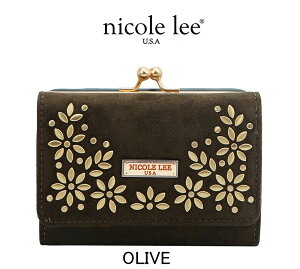 2026�V�� ���ʌ��� NICOLE LEE �j�R�[�����[ P7975 FLORAL LEAF COMPACT WALLET �t���[���� ���[�t �R���p�N�g���z ���܂��� �V���[�g�E�H���b�g �X�G�[�h �Ă̂Ђ�T�C�Y �ԕ� ��l�̂��������z �G���K��