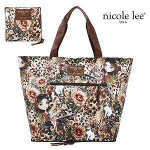 2026�V�� ���ʌ��� NICOLE LEE �j�R�[�����[ PRT17662 VIRTUAL FRIEND FOLDABLE TOTE BAG �t�H���_�u���g�[�g�o�b�O �K�[���v�����g �n���h�o�b�O �V�����_�[ �o�b�N �j�R�����[ 30�� 40�� 20�� 50�� �t���|�[�`