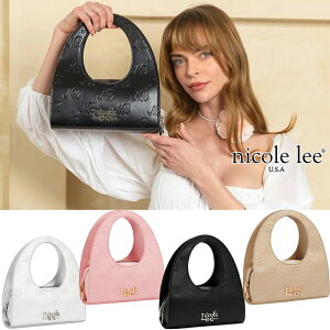 2026�V�� ���ʌ��� NICOLE LEE �j�R�[�����[ EMB17673 EMBOSSED NL CURVE HANDBAG �G���{�XNL�J�[�u�n���h�o�b�O �j�R�����[ 30�� 40�� 20�� 50�� �G���K���X 2WAY �V�����_�[ ��l���� �ʋΒʊw ��l���� �t