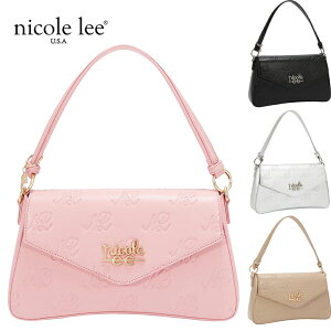 2026�V�� ���ʌ��� NICOLE LEE �j�R�[�����[ EMB17674 EMBOSSED NL CURVE FLAP SHOULDER BAG �G���{�XNL �n���h�o�b�O �j�R�����[ 30�� 40�� 20�� 50�� �G���K���X 2WAY �V�����_�[ ��l���� �ʋΒʊw �t�F�~�j�� N