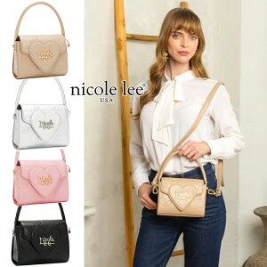 2026�V�� ���ʌ��� NICOLE LEE �j�R�[�����[ EMB17670 EMBOSSED NL CURVE SMALL TOP HANDLE BAG �G���{�XNL �n�[�g �n���h�o�b�O �j�R�����[ 30�� 40�� 20�� 50�� �G���K���X 2WAY �V�����_�[ ��l���� �ʋΒʊw �t