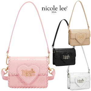 2026�V�� ���ʌ��� NICOLE LEE �j�R�[�����[ EMB17669 EMBOSSED NL CURVE SMALL SHOULDER BAG �G���{�XNL �n�[�g �X���[���V�����_�[�o�b�O �j�R�����[ 30�� 40�� 20�� 50�� �G���K���X 2WAY �V�����_�[ ��l���� 