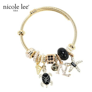 2026�V�� ���ʌ��� NICOLE LEE �j�R�[�����[ BR8023 GOLD OCEAN CHARM CABLE BRACELET �`���[�� �u���X���b�g ��΃r�W���[ �A�N�Z�T���[ �L���L�� �J���[�X�g�[�� �I�[�V���� �W���G���[ ���C���X�g�[�� �S