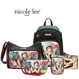 2026新作 数量限定 NICOLE LEE ニコールリー SET17458 SABINA IMAGINES 5PC SET BACKPACK, CROSSBODY, POUCH, COINPURSE, WALLET ニューヨーク アート バックパック ショルダーバッグ ポーチ 長財布 5点セット クラシックカー 蝶々 ミニバッグ コインケース リュックサック