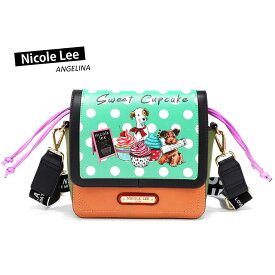 数量限定 NICOLE LEE ニコールリー CPD16310 レディース パステルドット柄 スクエアショルダーバッグ 春夏秋冬 ビーガンレザー ヴィーガン 30代 40代 20代 サステナブル SDGs CUPCAKE DOG バッグインバッグ ポーチ 巾着 ロゴショルダー 犬