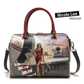 数量限定 NICOLE LEE ニコールリー TIF16527 TRAVEL IN FASHION レディース トラベル ミニボストン ハンドバッグ ショルダー カラーストーン ビジュー エッフェル塔 春夏秋冬 ビーガンレザー ヴィーガン 人気 30代 40代 20代 飛行機 ドレス ガール