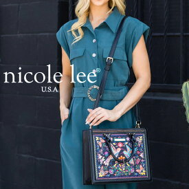 2024 新作 数量限定 NICOLE LEE ニコールリー BDA16934 BOSQUEDEAMORSTRUCTUREDSATCHEL レディース クラシック スクエアバッグ バード フラワー マルチカラー トートバッグ ハンドバッグ ショルダー 虹色 宝石キラキラビジュー 花柄 バック nicolelee ニコルリー 蝶々