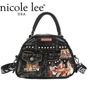 ���ʌ��� NICOLE LEE �j�R�[�����[ JS16977 DENIM SISTERS SECRET DOME HANDBAG ���f�B�[�X �E�H�b�V���f�j�� �h�[���n���h�o�b�O �V�����_�[ �V���i�E�U�[ �J�t�F �S�[�W���X �C�O�u�����h �o�b�N �j�R����