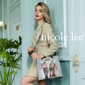 数量限定 NICOLE LEE ニコールリー LNO17063 LADIES NIGHT OUT TOTE レディース スクエアトートバッグ ショルダー ハンドバッグ 海外ブランド バック ニコルリー カラーストーン 日本正規品　スタッズ クール かっこいい クリスマス レオパード柄 ビジュー キラキララメ
