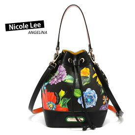 数量限定 NICOLE LEE ニコールリー BMV16515 BE MY VALENTINE レディース レトロモダンフラワー フローラル 花柄 巾着バッグ ショルダー 春夏秋冬 ビーガンレザー ヴィーガン 人気 30代 40代 20代 SDGs サステナブル 大きめ 宝石ビジュー 黒 レトロ 小さめ ハンドバッグ