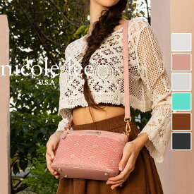 2025新作　数量限定 NICOLE LEE ニコールリー LSR17283 2WAY グレイシー クロスボディ ショルダーバッグ ミニバッグ 小さめ ポーチ レディース ビーガンレザー 30代 40代 20代 50代 通勤通学 Gracieミニ レーザーカットフラワー モノグラム ダイヤモンドラインストーン 花柄