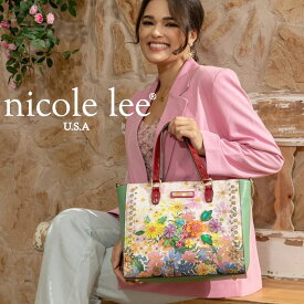 2025新作　数量限定 NICOLE LEE ニコールリー DB17250 DREAMS BLOSSOM 2WAY トートバッグ ショルダーバッグ ハンドバッグ レディース ビーガンレザー ショルダー 30代 40代 20代 50代 通勤通学 カラーストーン フラワー セレモニー ブーケ 花柄 ハレノヒ ピンクストライプ