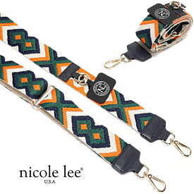 2025新作 数量限定 NICOLE LEE ニコールリー SHD7819 IRIS マルチ携帯ストラップ オレンジ グリーン ショルダーストラップ スマホショルダー ハンドストラップ 30代 40代 20代 50代 プレゼント 刺繍 クロスボディストラップ ジオメトリック柄 幾何学模様 リストレット