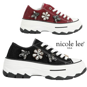 2025V ʌ NICOLE LEE jR[[ SNK23100 BIJOUX FASHION SNEAKERS fB[X GKg OWA[ t[ rW[t@bVXj[J[ ΃rW[ jR[ C {Ki 