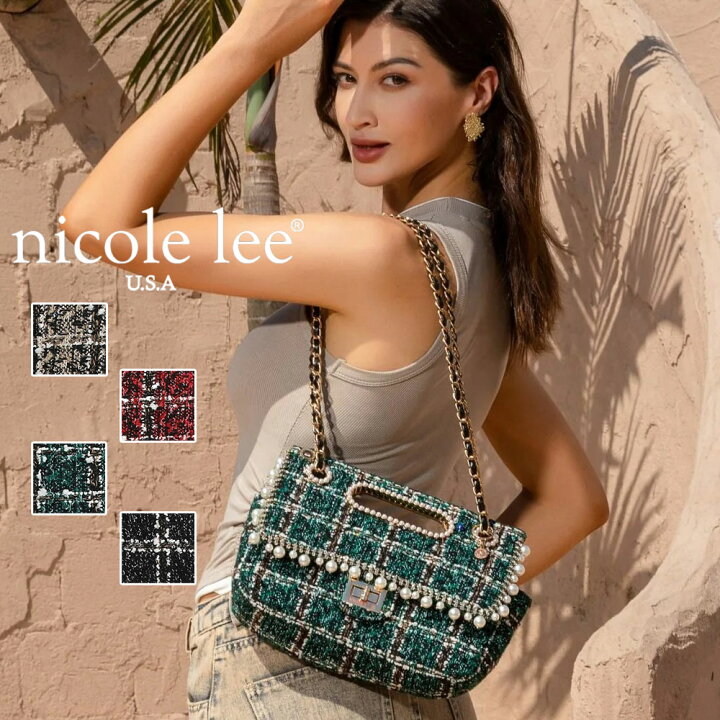 楽天市場】数量限定 NICOLE LEE ニコールリー P17099 ツイードクラッチ 
