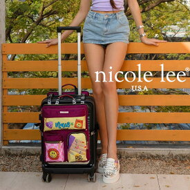 2025　数量限定 NICOLE LEE ニコールリー PRT17301 MARTHA TRAVELS ITALY ラゲッジハーネス レディース マルチポケット スーツケース ビーガンレザー ヴィーガン 30代 40代 20代 フラワー インスタ プレゼント イタリア 花柄 パソコン収納 ダイヤモンドラインストーン 旅行