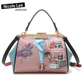 数量限定 NICOLE LEE ニコールリー CW16679 CASUAL WALK レディース さくらピンク ブルーグリーン ミニボストン がまぐち ハンドバッグ ビーガンレザー ヴィーガン 30代 40代 20代 サステナブル SDGs インスタ プレゼント 　旅行 ビジュー ビーズ