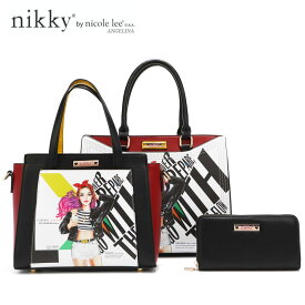 数量限定　 Nikky by nicole lee（ニッキー）NK12367 レディース 3点セット トートバッグ＋スモールハンドバッグ＋ラウンドファスナー長財布 ショルダー ビーガンレザー 30代 40代 20代 春夏秋冬 COLLEGE GIRL SDGs サステナブル 50代 60代 ポップガール インスタ