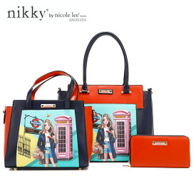 数量限定　Nikky by nicole lee（ニッキー）NK12370 レディース 3点セット トートバッグ＋スモールハンドバッグ＋ラウンドファスナー長財布 ショルダー ビーガンレザー 30代 40代 20代 春夏秋冬 MISS YOUR CALL SDGs サステナブル 50代 60代 ポップガール インスタ