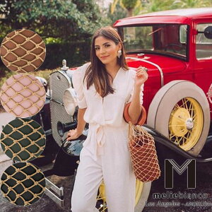 限定品!送料無料 Melie Bianco(メリービアンコ)Y2002 Abby ASOS掲載 ヴィクトリアズ・シークレットVictoria's SecreフリーピープルFree People提携レディース ネットバッグ バケツバッグ 編み込み 小