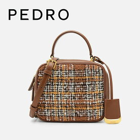 保証付 返品OK 日本　正規品 2026 日本未入荷ブランド PEDRO ペドロ PW2-75060116 ロゴ Seren Mini Shoulder Bag ボックス型 ハンドバッグ ミニボストン スクエアバッグマルチ ツイード ショルダー 人気 30代 40代 50代 60代 レトロクラシック かばん 入クラシカル ミニ